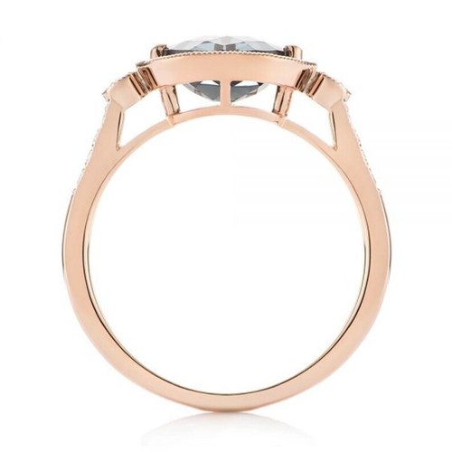 Anillo de piedras preciosas de topacio azul para mujer corte ovalado joyas de eternidad para uso de compromiso - Imagen 6 de 6