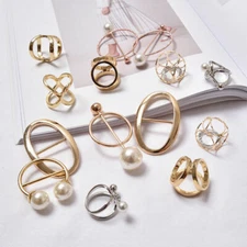 Fashion Women Scarf Buckle Ring Clip Holder Silk Scarves Jewelry Brooch Gift