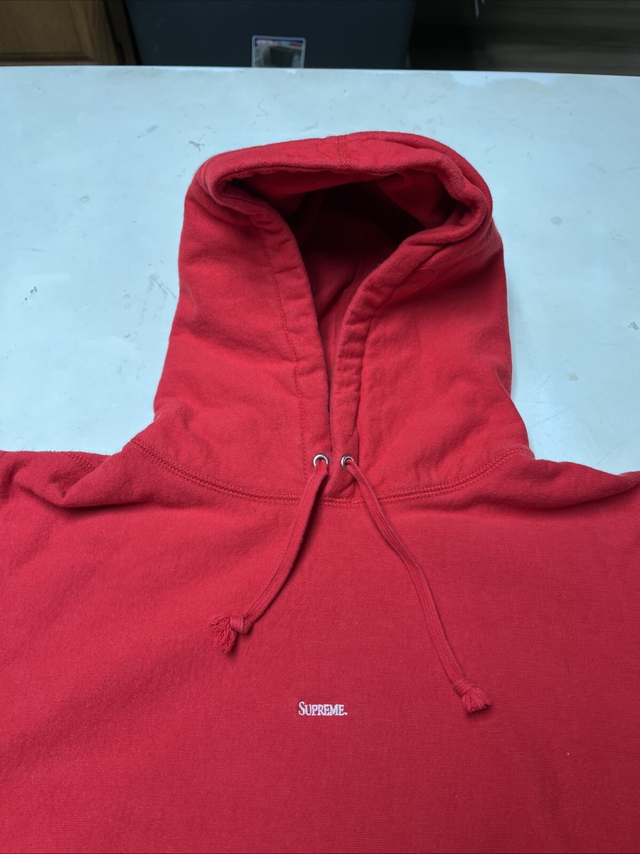 Supreme Micro Logo Red Hooded Sweatshirt Hoodie FW19 Men's Size