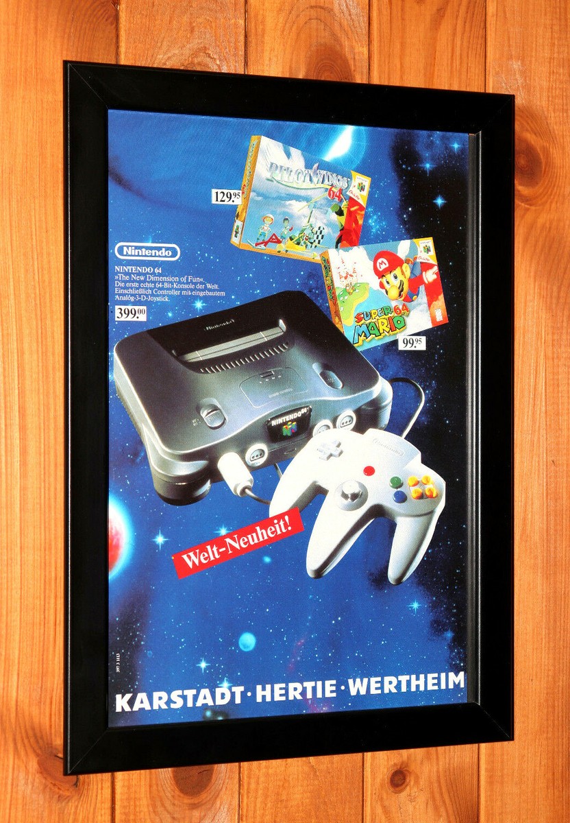 Super Mario 64 Nintendo 64 N64 Vintage Rare Promo mini Poster / Ad