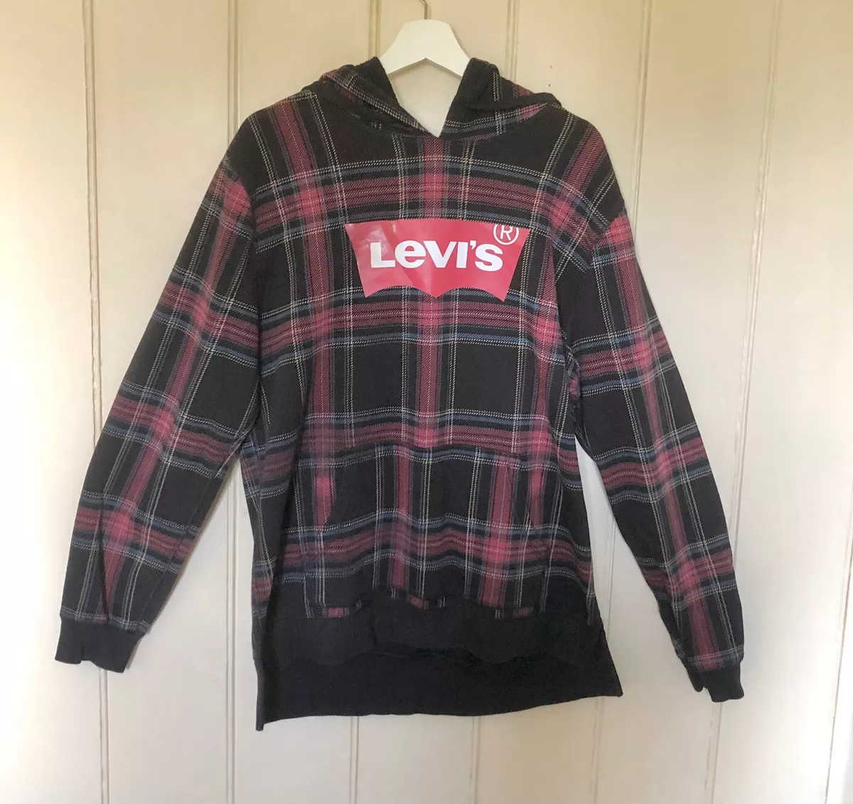 MEN S LEVI S TARTAN HOODIE LARGE eBay