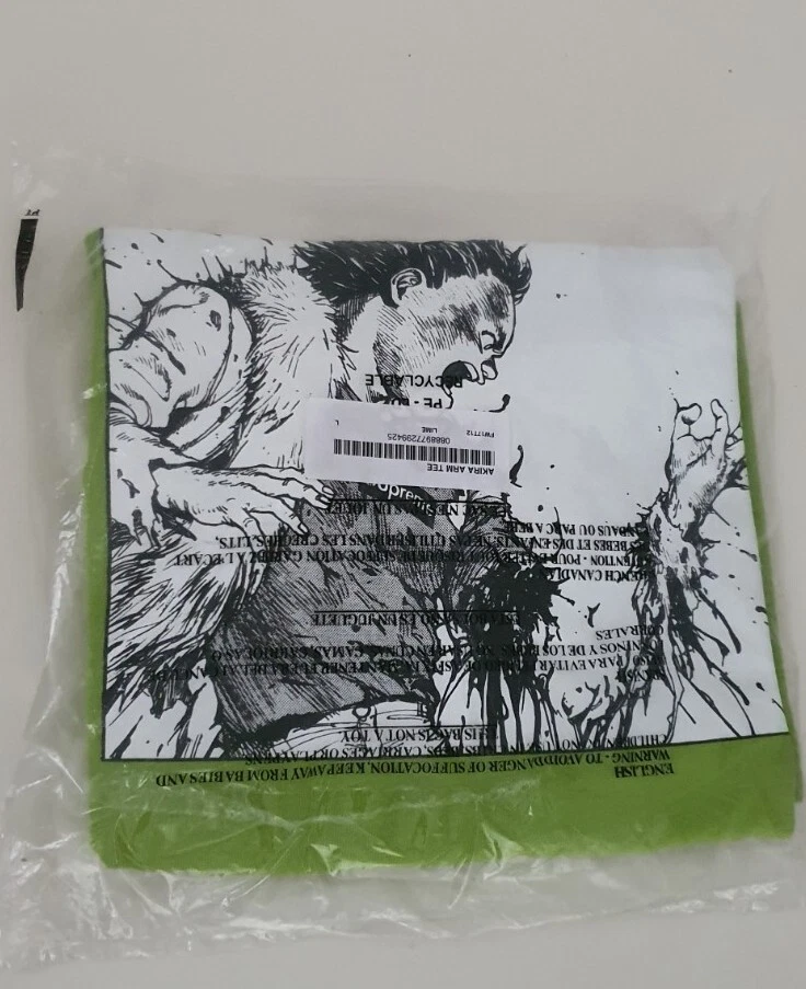 FW17 Supreme x Akira Arm tee size L Large Lime T shirt Anime Japanese