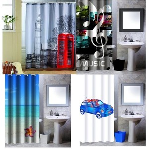 Polyester Shower Curtain 180 x 200 cm London Paris Mini New York ... Polyester Shower Curtain 180 x 200 cm London Paris Mini New York ...