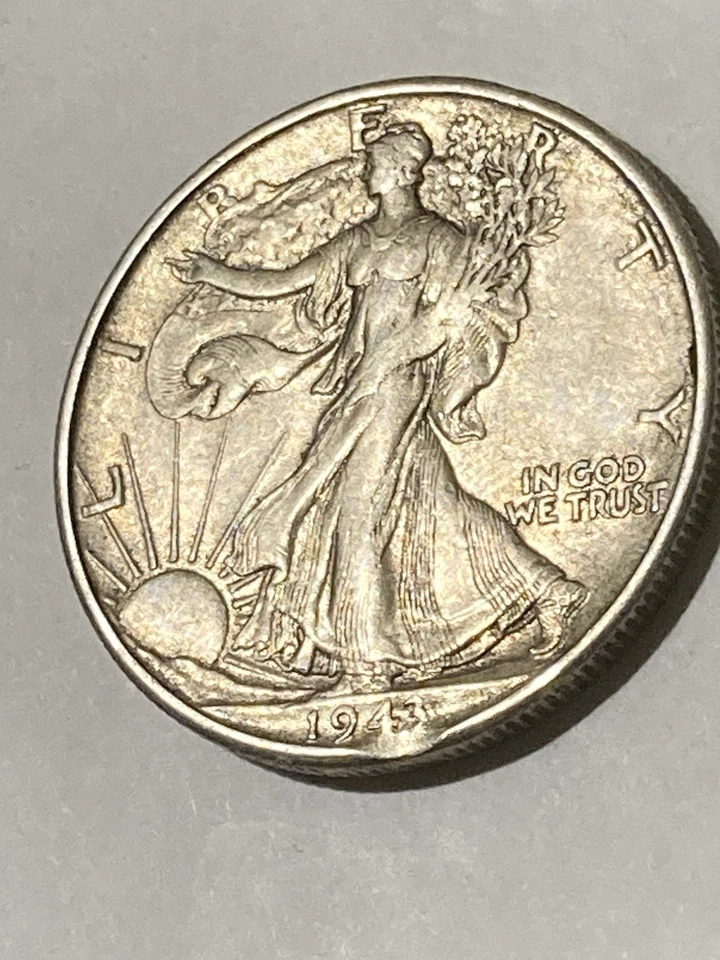 1943-S 50C Walking Liberty Half Dollar AU Small Planchet Clip - Image 3 of 4