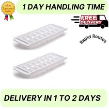 (2 pack) Rubbermaid® Quick Release Ice Cube Tray, Plastic, White, Rectangular