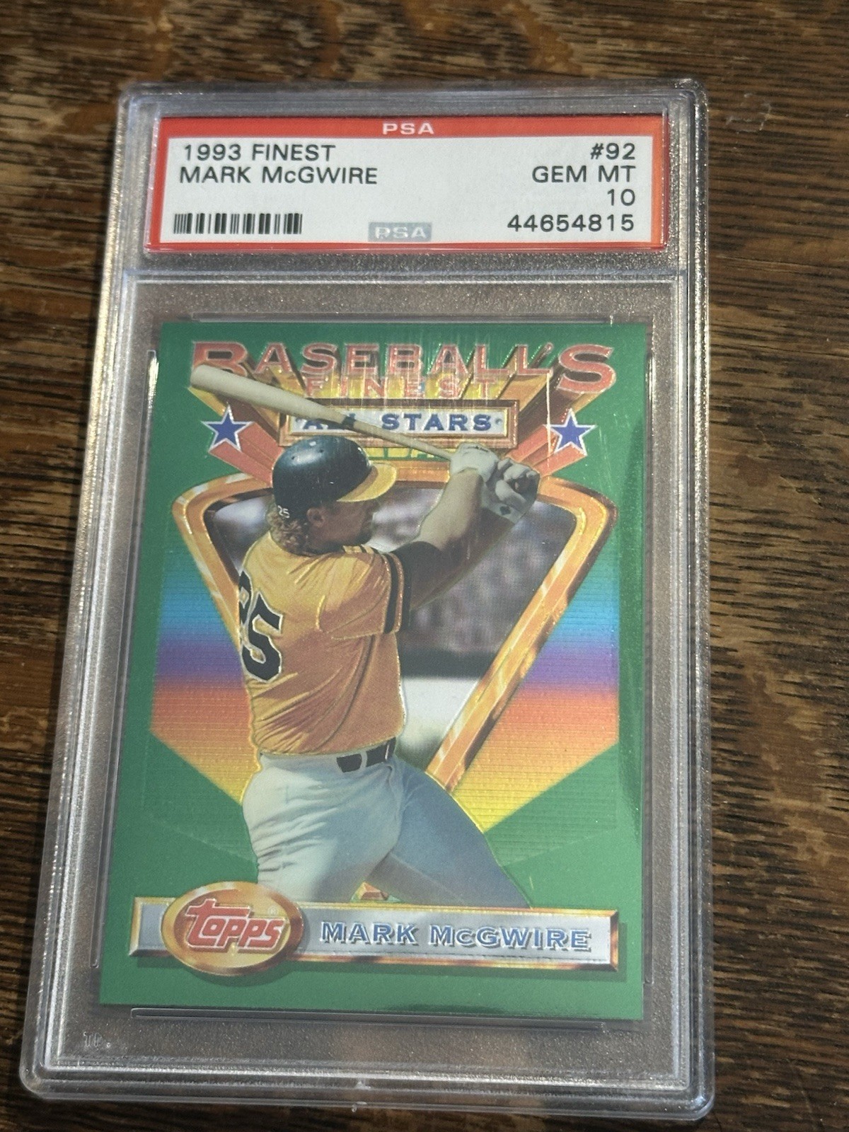 1993 Topps Finest Baseball's Finest All-Stars Mark McGwire #92 Athletics PSA 10