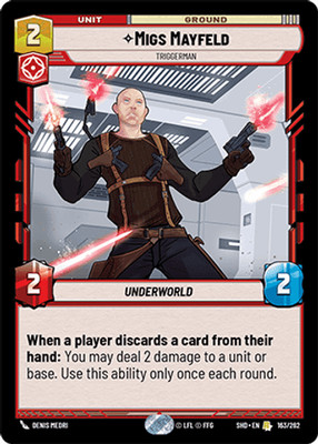 Migs Mayfeld, Triggerman - Shadows of the Galaxy - Star Wars Unlimited