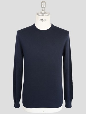 NEW GRAN SASSO DARK BLUE COTTON SWEATER CREWNECK US 34 - EU 44 G4S32