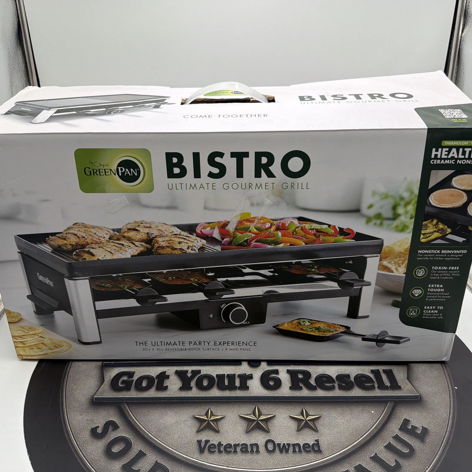 GreenPan Ultimate Gourmet Grill Reversible Griddle 8 Pans Nonstick Ceramic Elect
Opens in a new wind