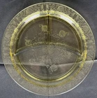 1930s Hazel Atlas Yellow Depression Glass #2 Florentine Divided Grill Plate