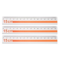 3Stk Gerade Lineal 15Cm Aluminiumlegierung Wellkante Messwerkzeug Orange