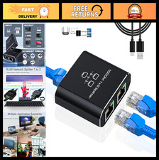 Gigabit Ethernet Splitter 1 to 2 - High-Speed RJ45 Network Adapter 1000Mbps, USB