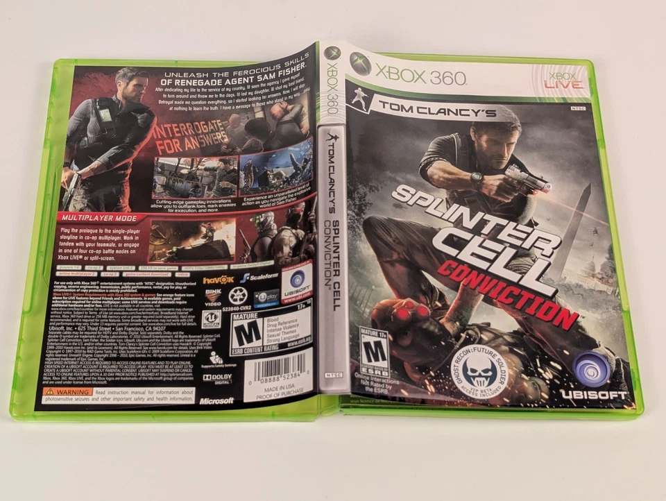 Tom Clancy's Splinter Cell: Conviction (Microsoft Xbox 360, 2010) CIB Complete🔥 - Image 4 of 4