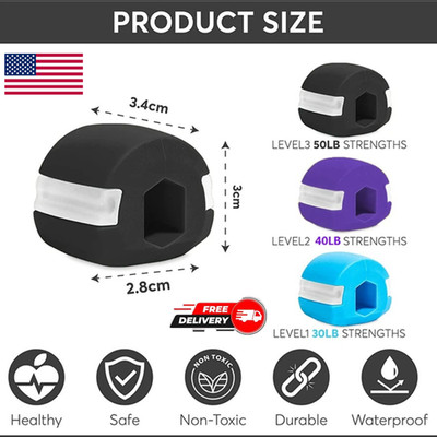 Jaw Exerciser Silica Gel Face Fitness Ball Jawline Trainer Double Chin 2 PAC