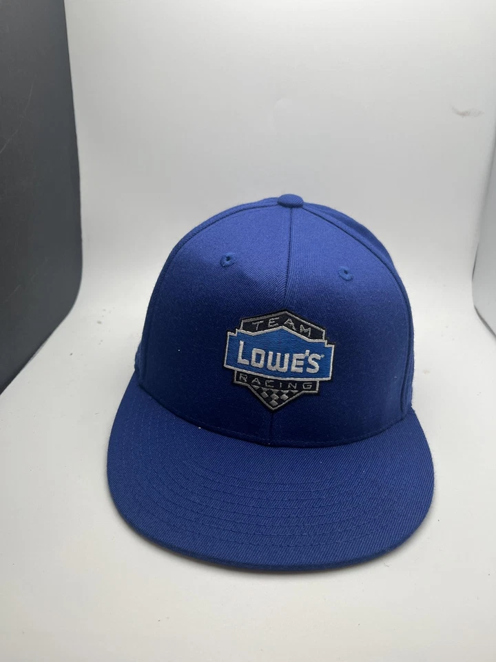 Gorra ajustada Team Lowe's Racing para hombre azul NASCAR carreras bandera a cuadros Foto 2 de 3