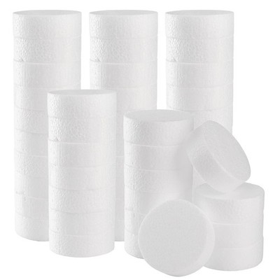 48 Pack Foam Circles for Crafts, 3 Inch Polystyrene Foam Discs, Round Craft F...