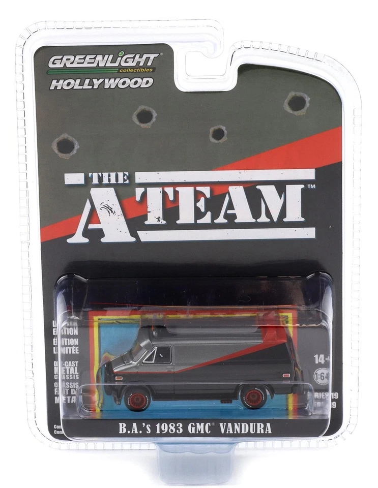 Greenlight 1:64 GMC Vandura Van 1983 A-Team Gris/Rouge/Noir - Photo 1/2