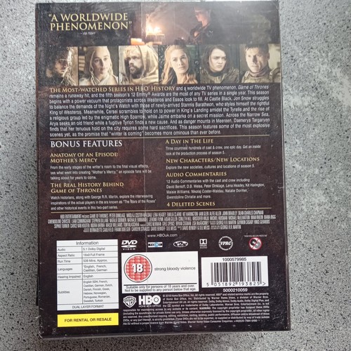 Game of Thrones - Series 5 - Complete (DVD, 2016) - Picture 3 of 3