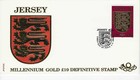 JERSEY 2000 MILLENIUM GOLD £10 DEFINITIVE STAMP OFFICAL FIRST DAY COVER