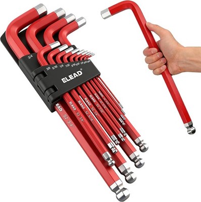 ELEAD Jumbo Hex Key Allen Wrench Set | 13-Piece SAE 5/64''-3/4'' | Long Ball End
