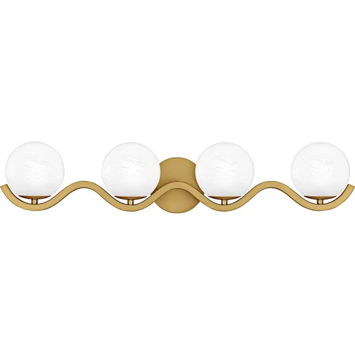 Quoizel Spherical 4Light Bath Light, Aged Brass/Cloud Glass - SRI8631AB - Picture 1 of 1