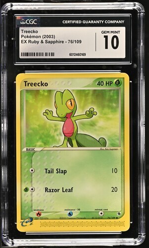2003 Treecko 76/109 Pokemon EX Ruby and Sapphire Regular CGC 10