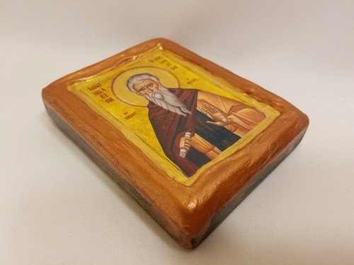 Icono raro del cristianismo ortodoxo oriental de Saint Hilarion Ilarion - Imagen 6 de 8