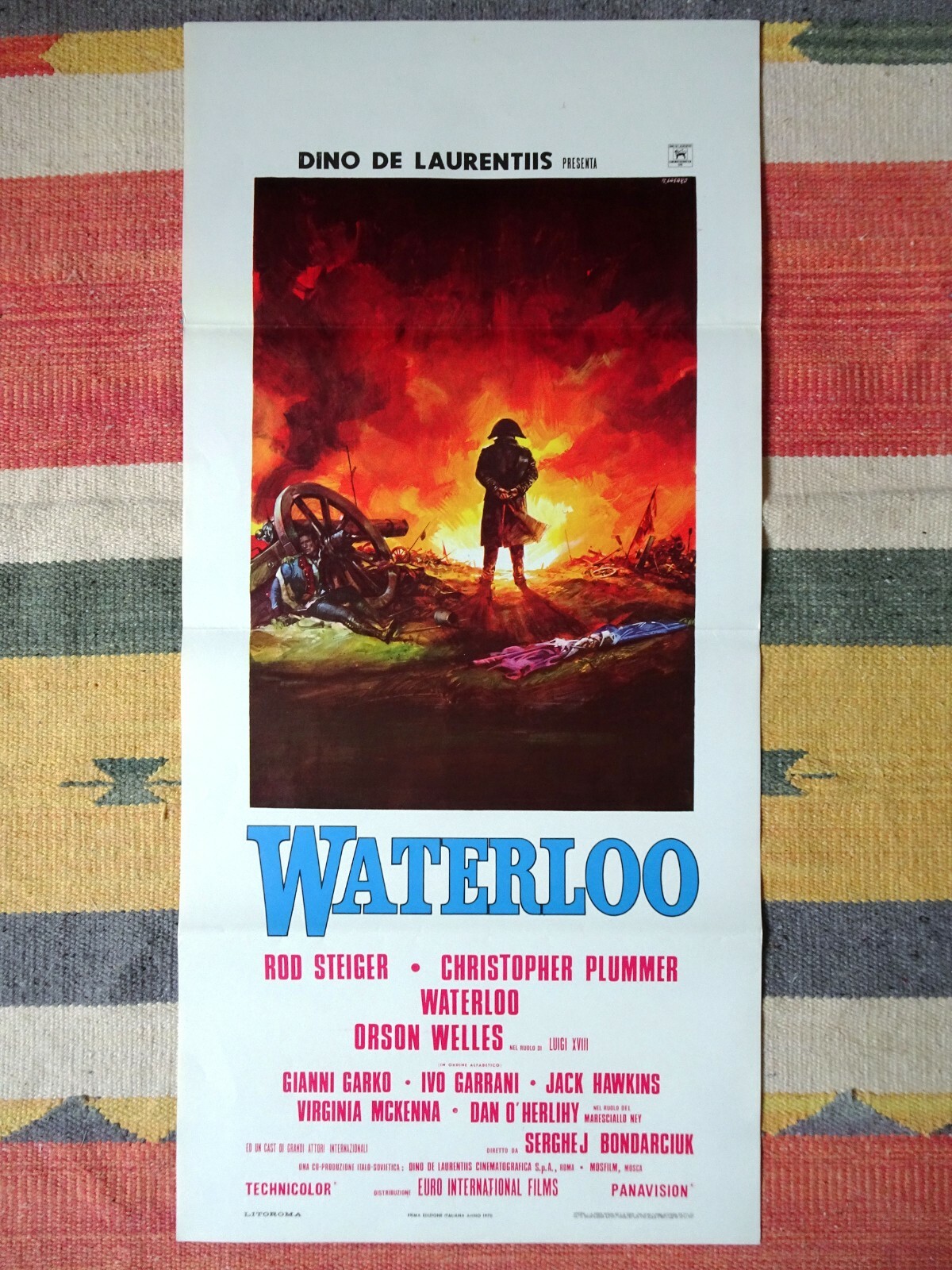 Locandina originale film Waterloo (1970) - Regia di Sergej Fëdorovič Bondarčuk