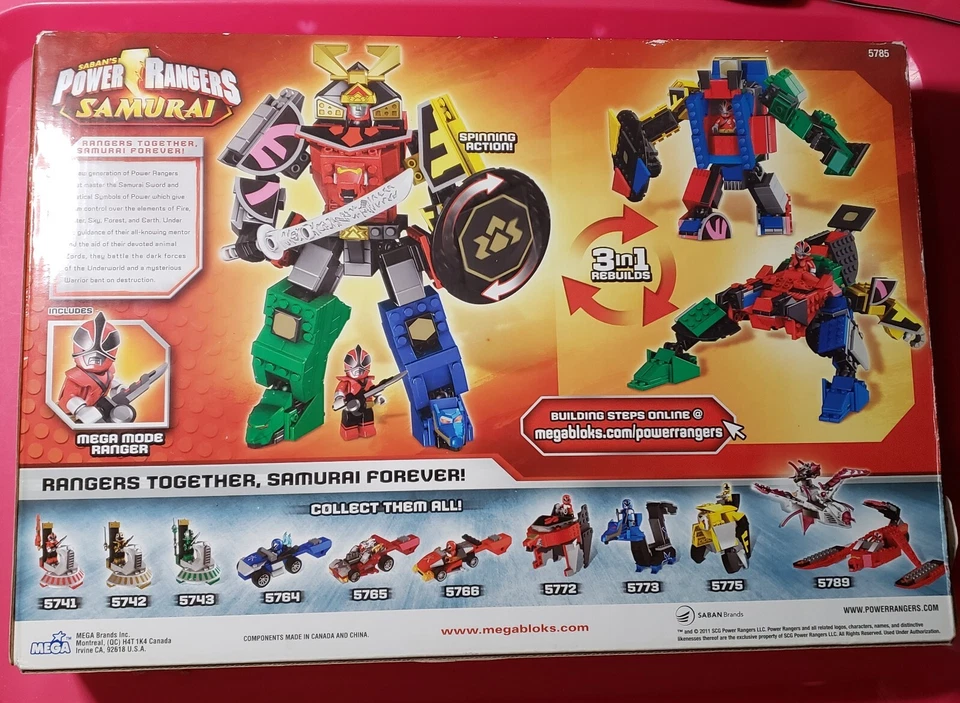 NEW Saban's POWER RANGER Samurai Megazord MEGA BLOKS with Mega Mode Ranger - Image 2 of 4