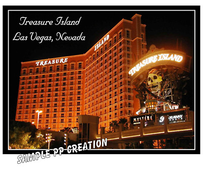 TREASURE ISLAND, LAS VEGAS PHOTO FRIDGE MAGNET 4 X 3 inches TRAVEL