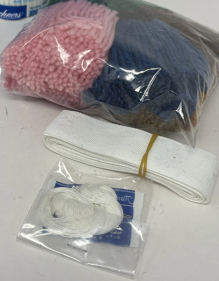 Vintage Herrschners Latch Hook Kit Rug "Stacked Farm Friends" 16"x32" Animals - Image 4 of 4