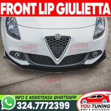 💚FRONT LIP SPOILER FRONTALE SOTTO PARAURTI GIULIETTA LUCIDO NERO ABS