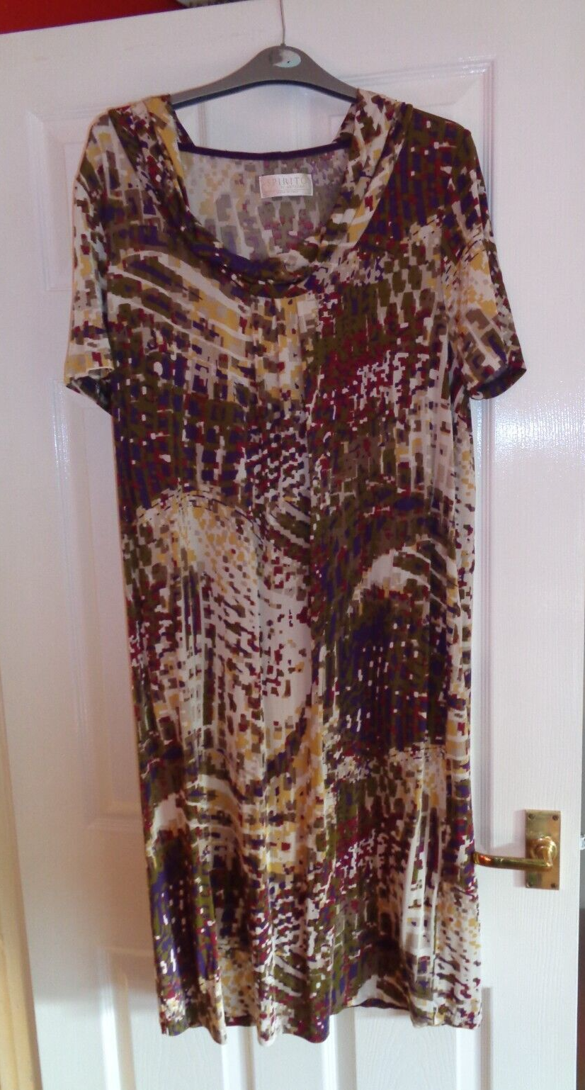 Multi Coloured Spirito De Artigiano Jersey Tunic Dress, Size 20