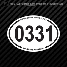 United States Marine Corps MOS 0331 Infantry Machine Gunner Oval Sticker usmc