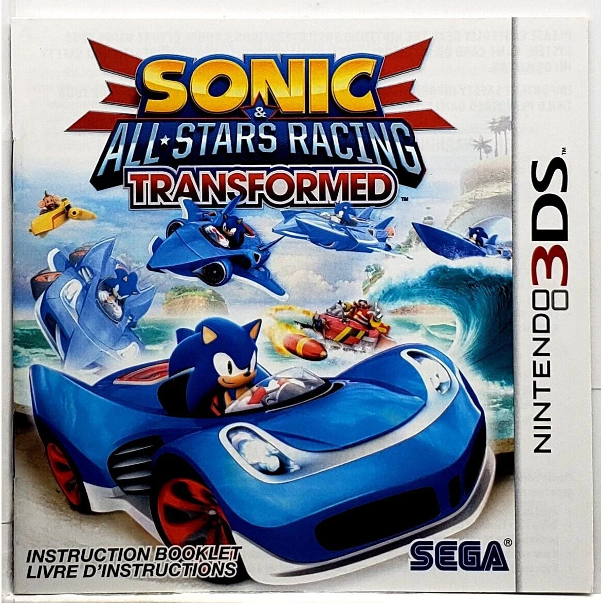 Manual Only Sonic All Stars Racing Transformed Nintendo 3DS