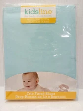 Kidsline 100% Cotton Fitted Crib Sheet Blue New In Packaging