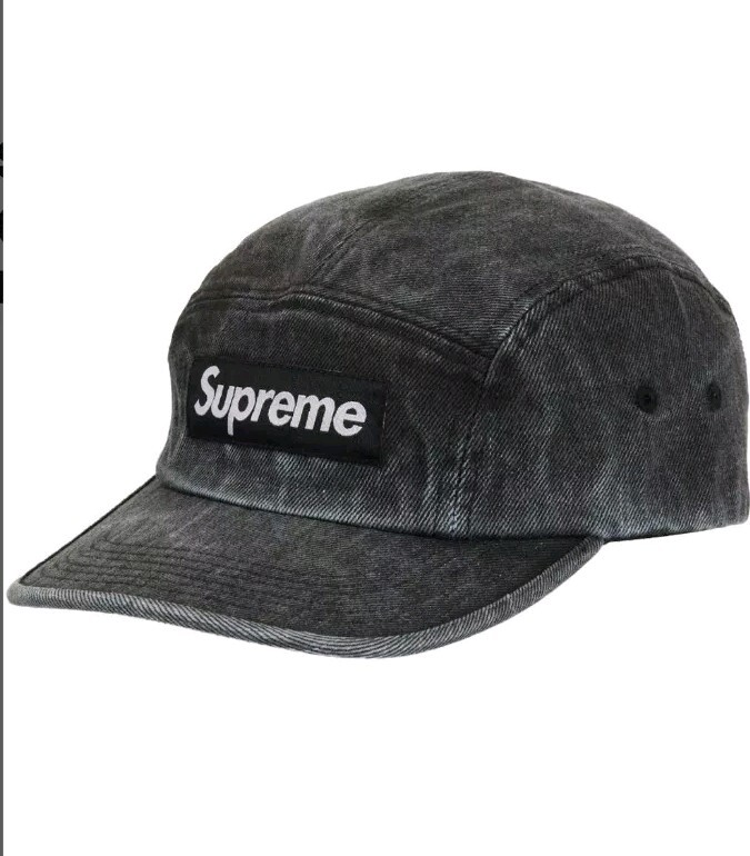 帽子 supreme camp cap Black 24ss Supreme SS24 Coated Denim Camp Cap Black One Size New IN