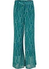 Neu Chiffon Palazzo-Hose Gr. 54 Petrol/Weiß Bedruckt Damen Pants Freizeit Hose