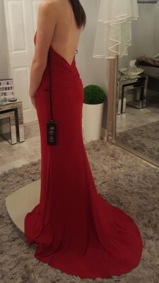 Size 6 red Mascara Prom Dress. Beautiful Beading On The Neck. Worn Once |  eBay UK