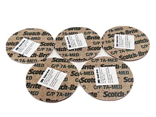 (5) 3M Scotch-Brite Cut and Polish Unitized Wheel 3” x 1/8" x 3/8" 7A Medium