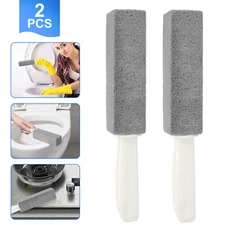 2X Heavy Duty Pumice Stone Cleaner with Handle Toilet Remover Clean Brush Stains
