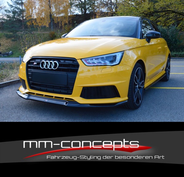 CUP Spoilerlippe Schwarz FüR Audi S1 A1 S-Line 8X Frontspoiler Spoilerschwert-image