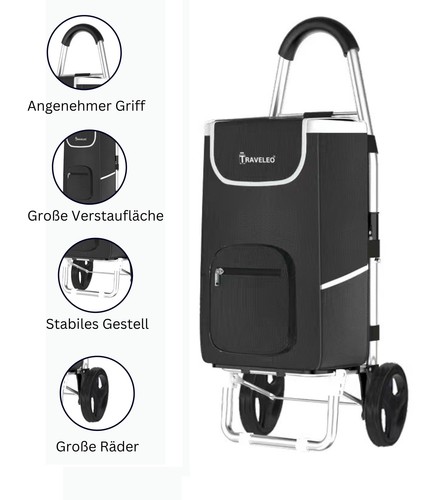 56L Einkauf Trolley Einkaufswagen Trolley Tasche Aluminium Stabil - Bild 3 von 11