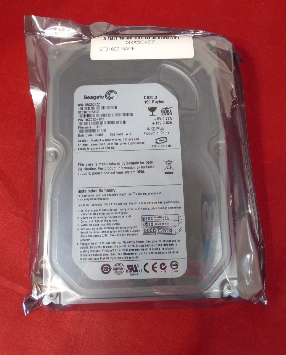 Factory Re certified IDE Hard Drive 160GB Seagate Barracuda 7200