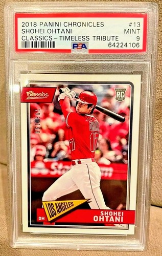 2018 PANINI CHRONICLES CLASSIC TIMELESS TRIBUTE SHOHEI OHTANI RC /199 #13 PSA 9