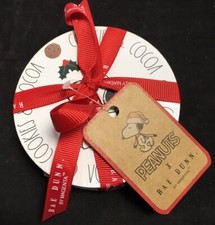 SET 8 PEANUTS X RAE DUNN SNOOPY CORK COASTERS Cookies & Cocoa 4” NWT