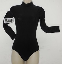 Black Mock Turtleneck Leotard Pullover Snap Crotch Adult or Child sizes NWT