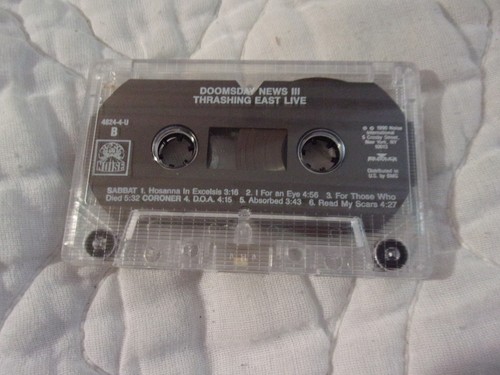 DOOMSDAY NEWS III THRASHING EAST LIVE CASSETTE KREATOR CORONER SABBAT TANKARD - Picture 5 of 11