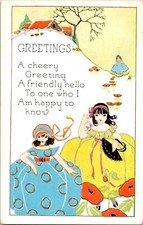Vintage Postcard Cheery Greeting A Friendly H...