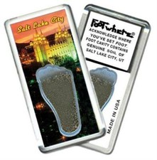 Salt Lake City FootWhere® Souvenir Magnet. Made in USA